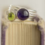 Whimberry Amethyst Silver Stacking Rings, thumbnail 4 of 5