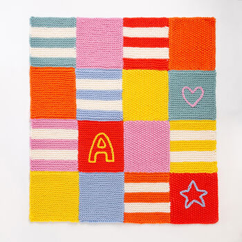 Toddler Bright Blanket Easy Knitting Kit, 3 of 7