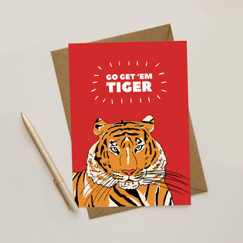 Go Get Em Tiger Congratulations Card, 2 of 2