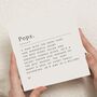 Personalised Pops Definition Fathers Day Birthday Card, thumbnail 1 of 7