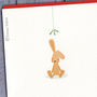 Personalised Christmas Card: Bunny Under Mistletoe, thumbnail 3 of 5