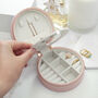 Personalised Blush Pink Round Jewellery Case, thumbnail 2 of 6