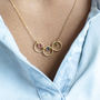 Triple Family Birthstone Linked Circle Necklace, thumbnail 7 of 12