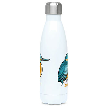 Personalised Cute Kingfisher Insulated Drink Bottle, 2 of 6