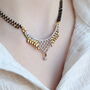 Indian Zircon Mangalsutra Black Bead Earring And Necklace, thumbnail 2 of 9