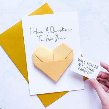 Be My Godparent Personalised Origami Heart Card, 2 of 7