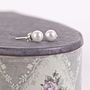 Pearl Silver Stud Earrings, thumbnail 2 of 8