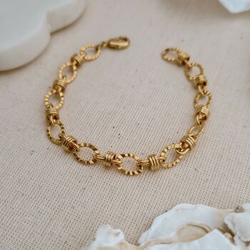 Textured Gold Plated Bracelet, 3 of 4