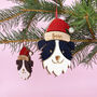 Personalised Border Collie Christmas Tree Decoration, thumbnail 2 of 3