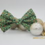 Green And Gold Holly Christmas Dog Bow Tie, thumbnail 6 of 12