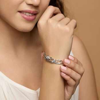Organic Moonstone, Topaz And Pearl Bangle, 4 of 6
