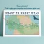 Wainwright's Coast To Coast Map Print With Tick List, thumbnail 6 of 10