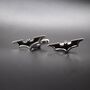 Bat Emblem Cufflinks Black Stainless Steel Batman Cufflinks Gift For Him, thumbnail 2 of 5