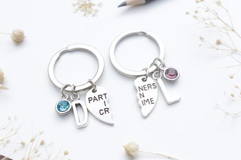 Partners In Crime Matching Personalised Keyrings, Best Friend Set, 6 of 9