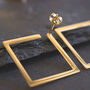 18k Gold Square Earrings Minimalist Jewellery, thumbnail 6 of 6