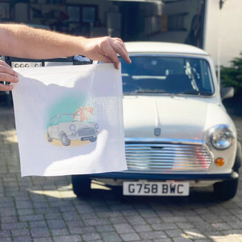 Set Of Four Handkerchiefs With Classic British Cars, 2 of 10