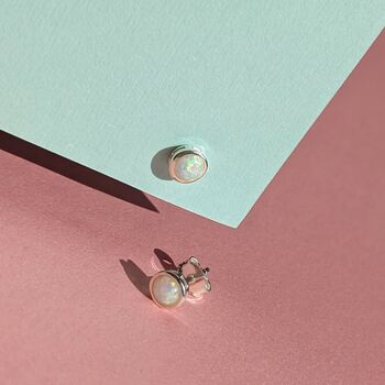 Ethical Silver Opal Studs Zimbabwe, 2 of 5