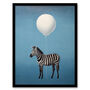 Zebra Party For One Animal Striped Fun Wall Art Print, thumbnail 5 of 6