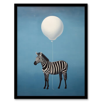 Zebra Party For One Animal Striped Fun Wall Art Print, 5 of 6