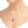 Real Flower Round Pendant Necklace In Silver, thumbnail 1 of 11