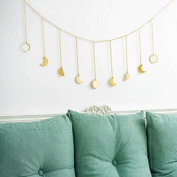 Wall Hanging Moon Phase Gold Garland Ornaments, 6 of 8