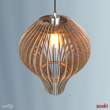 Zooki 14 'Mani' Wooden Pendant Light, 5 of 9