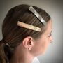 Leather Barrette Hair Clips 'Nibble', thumbnail 3 of 11