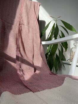 Herringbone Design Burgundy Sofa Throw, 6 of 6