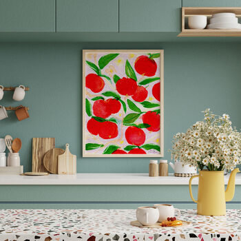 'La Pomme' Apple Art Print Watercolour Pastels Poster, 2 of 4