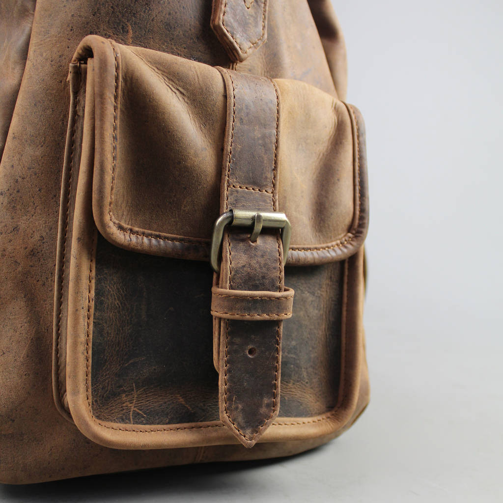 distressed leather bowling bag in waxed finish by vintage child ...