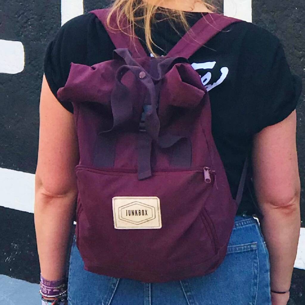 Old School Roll Top Backpack By Junkbox Apparel
