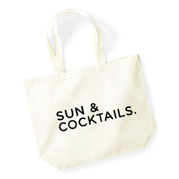 Sun And Cocktails Large Holiday Beach Bag, 3 of 4