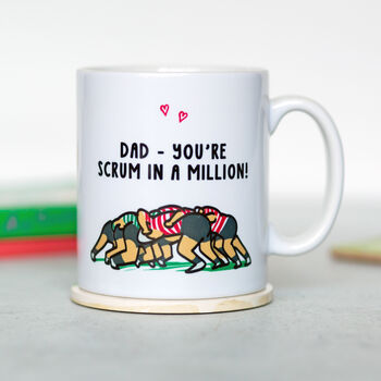 'Scrum In A Million' Rugby Mug For Dad, 2 of 3