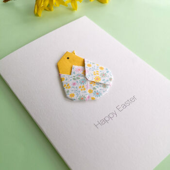 Personalised Happy Easter Origami Chick Card, 7 of 7