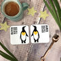 Personalised Penguin Couple Coaster Set, thumbnail 1 of 7