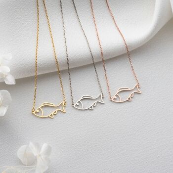 Sterling Silver Fish Necklace, 6 of 11