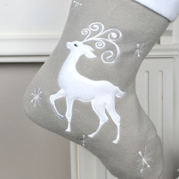 Personalised Christmas White Reindeer Stocking, 3 of 3