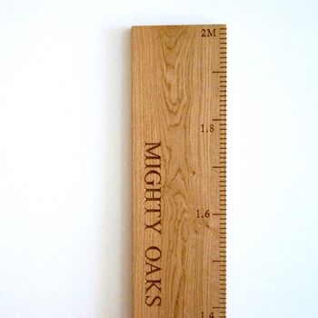 Mini Engraved Oak Height Chart, 2 of 5