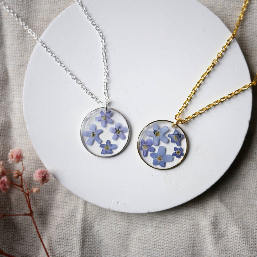 Forget Me Not Field Sterling Silver Or Gold Necklace, 1 of 7