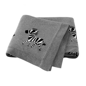 Personalised Zebra Baby Blanket Grey, 5 of 10