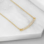 Gold Or Silver Diamond Style Pave Bar Necklace, thumbnail 2 of 8