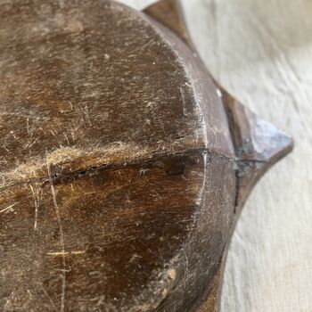 Large Antique Indian Handcarved Wooden Parat Dough Bowl, 6 of 6