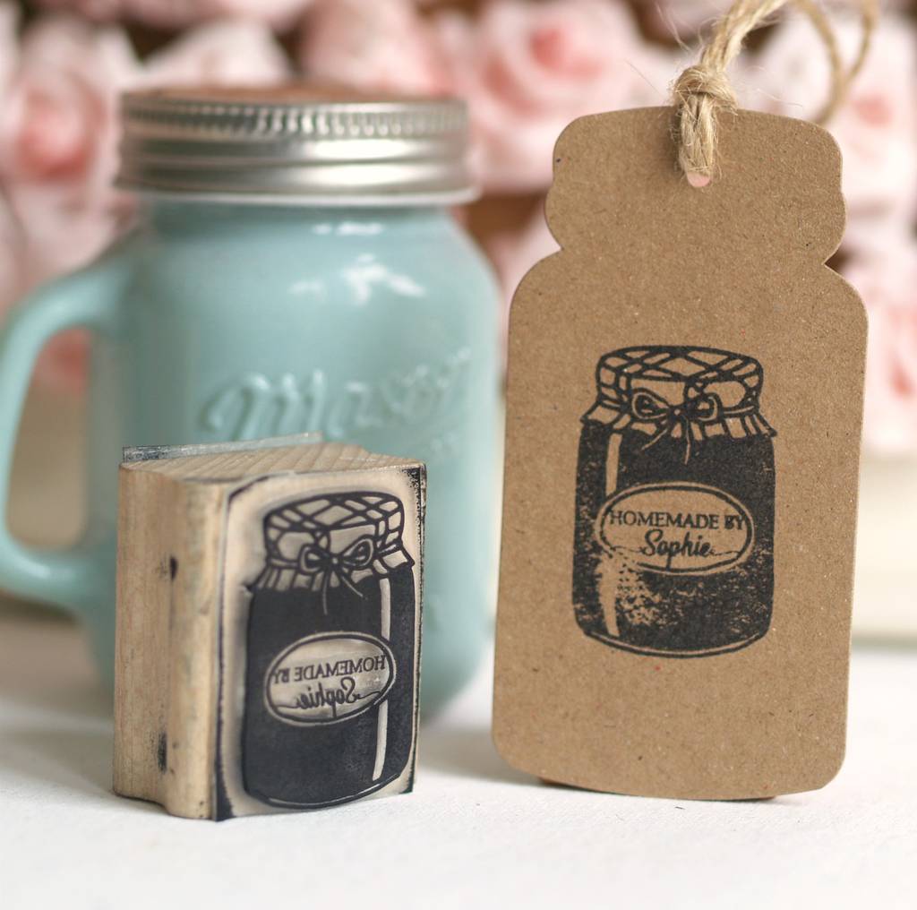 Personalised Jar Rubber Stamp 'Homemade By' By Pretty Rubber Stamps ...