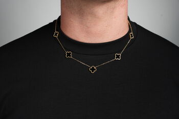 Clover Necklace Gold/Black, 4 of 4