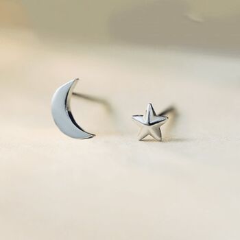 Love You To The Moon And Stars Sterling Silver Earrings, 2 of 6