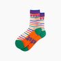 Hearts Rainbow Stripes Combed Cotton Sheer Pop Socks, thumbnail 3 of 4