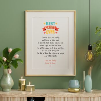 Personalised Worlds Best Daddy, Fathers Day Print, 2 of 4