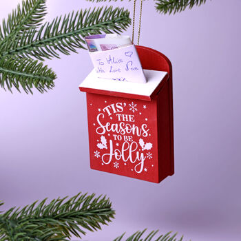 G Decor Tis The Season Wooden Post Box Christmas Secret Note And Gift Holder, 2 of 4