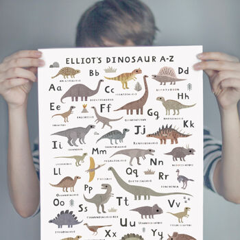 Personalised Dinosaur Alphabet Print, 4 of 8