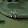 Tiny Dotted Droplet Cz Huggie Hoop Earrings, thumbnail 5 of 11